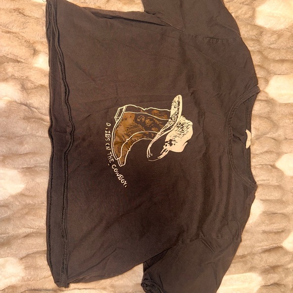 Miss Me brown cropped Tee - Picture 2 of 3